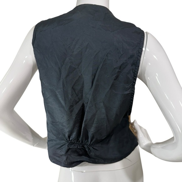 Vintage 80s Tapestry Vest Academia Motorcycle Boho Edwardian - Picture 8 of 16